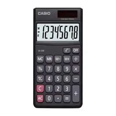 Casio SX-300-W Solar and Battery Powered Basic Calculator